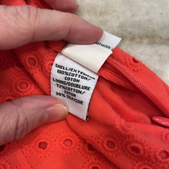 Diane von Furstenberg Skylar Coral Pink Eyelet Shirt Dress Size 6 - Picture 13 of 16